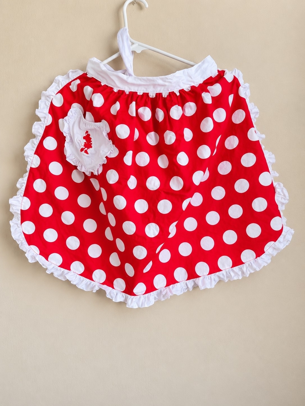 Disney Red and White Polka Dot Ruffle Apron